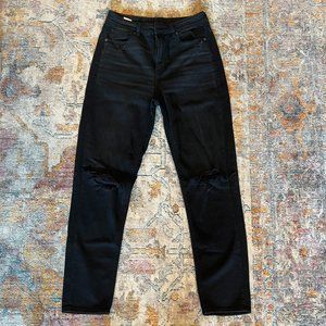 American Eagle Black Distressed Mom Jean